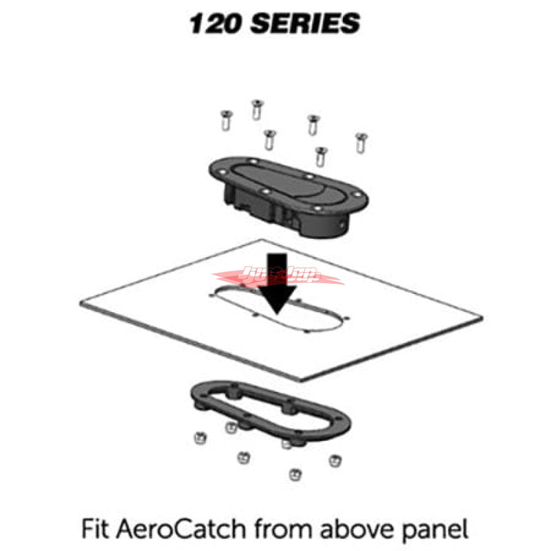 AeroCatch 120 Series Above Panel Flush Bonnet / Hood Fastener Kit - Non Locking (Carbon Look)
