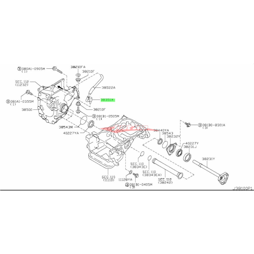 Genuine Nissan Front Differential Breather Pipe Fits Nissan R35 GTR Just Jap