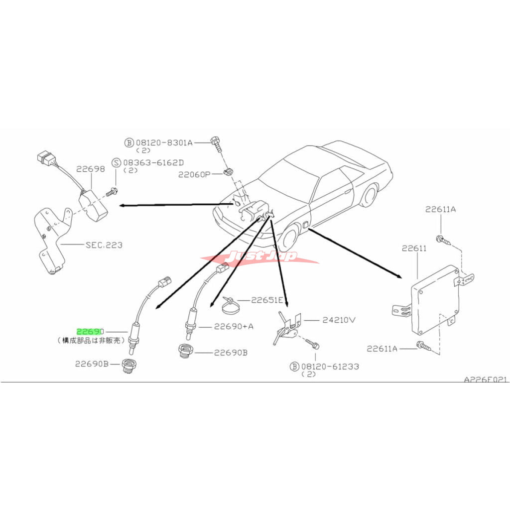 Genuine Nissan O2 Oxygen Air Fuel Ratio Sensor Front Fits Nissan Sky Just Jap 0081