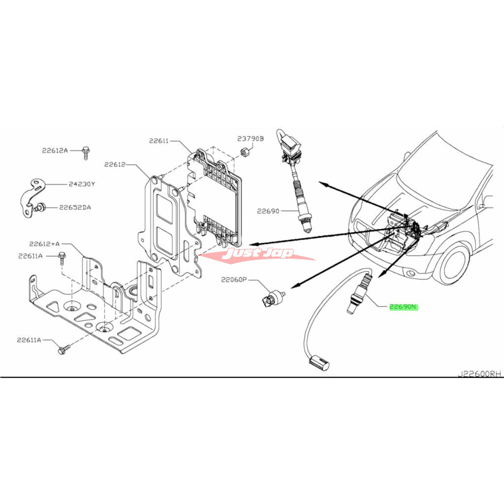 Genuine Nissan O2 Oxygen Air Fuel Ratio Sensor Rear Fits Nissan R35 Just Jap 1846