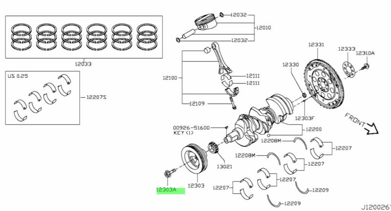 Genuine Nissan Harmonic Balancer/Crankshaft Bolt Fits Nissan VQ Engines