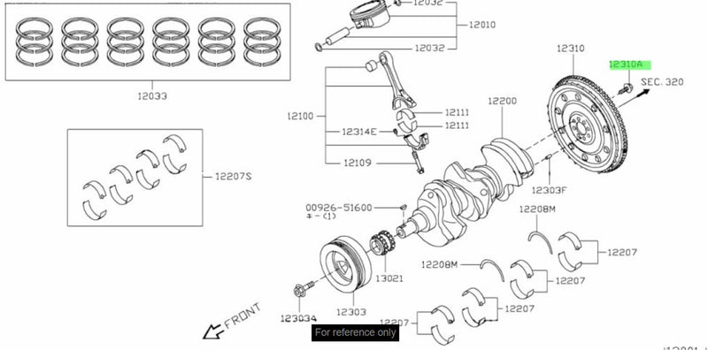 Genuine Nissan Flywheel Bolt Fits Nissan R35 GT-R (VR38DETT)