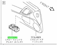 Genuine Nissan Power Window Switch Assembly L/H Fits Nissan R35 GT-R