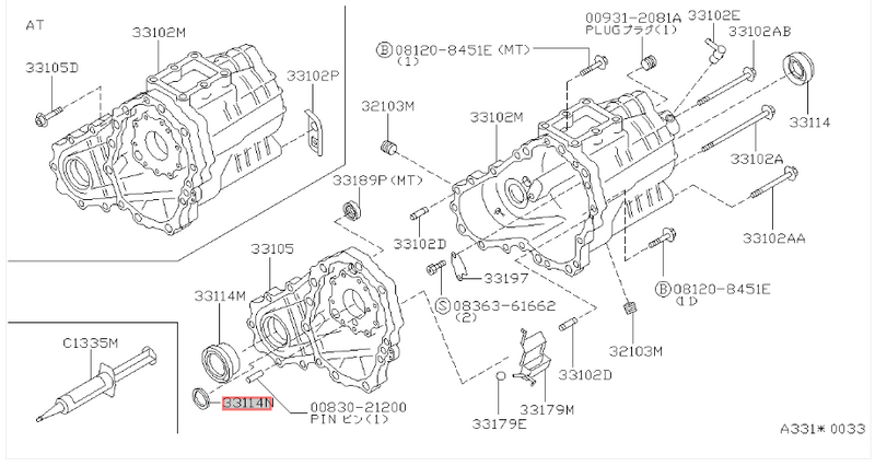 Genuine Nissan Transfer Case Oil Pump Cover Seal Fits Nissan A31/C34/C35/R32/R33/R34/J50/M35/V35/V36/Y33/Y34 (4WD)