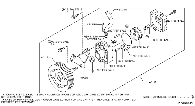 Genuine Nissan Power Steering Pump Assembly Fits Nissan Z34 370Z Fairlday Z