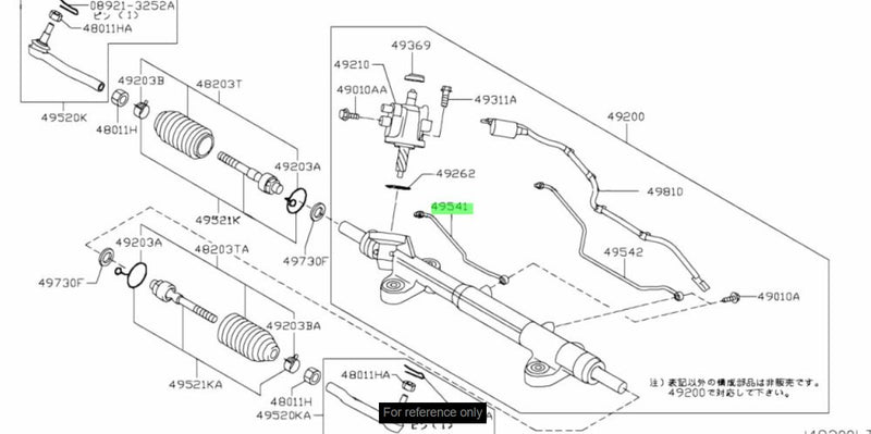 Genuine Nissan Power Steering Rack Line B Fits Nissan R35 GT-R