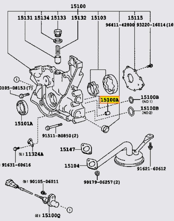 Genuine Toyota Engine Block to Oil Pump Dowell Fits Toyota 1JZ/2JZ Engines