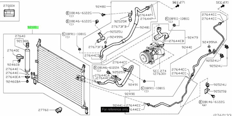 Genuine Nissan Condenser & Liquid Tank Assembly Fits Nissan R35 GT-R