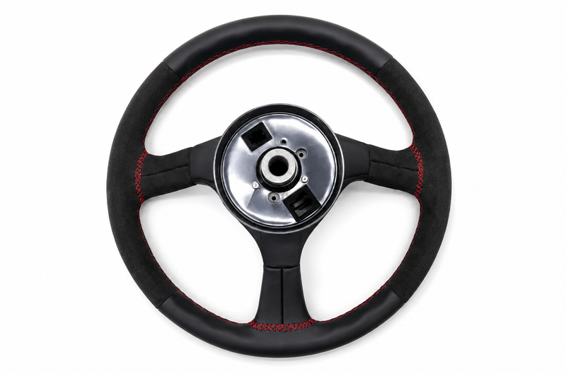 Mines Leather Steering Wheel (Red Stitching) Fits Nissan R32 GTR