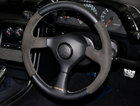 Mines Leather Steering Wheel (Grey Stitching) Fits Nissan R32 GTR