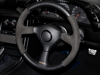 Mines Leather Steering Wheel (Black Stitching) Fits Nissan R32 GTR