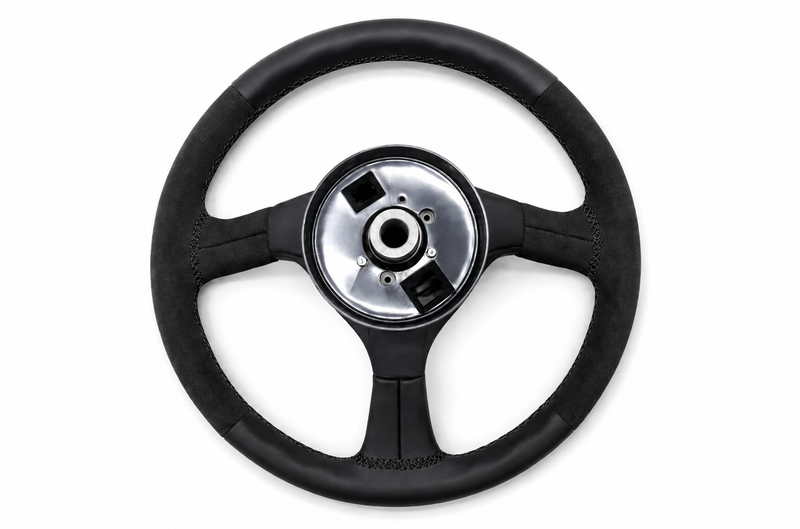 Mines Leather Steering Wheel (Black Stitching) Fits Nissan R32 GTR