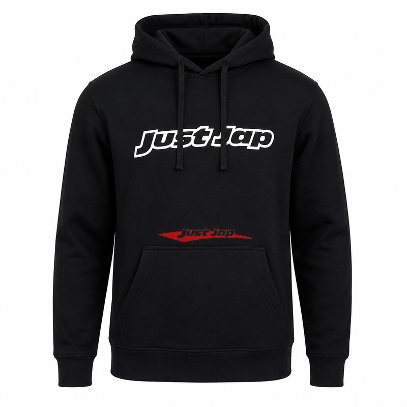 JustJap Torquay 1525 Black Kangaroo Pocket Hoodie - Sizes S / M / L / XL / 2XL / 3XL