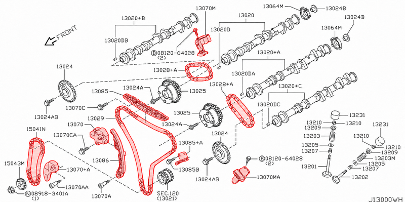 Genuine Nissan Timing Chain Kit Fits Nissan R35 GTR (VR38DETT)