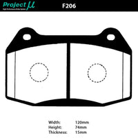 Project Mu NS-EP Front Brake Pads Fits Honda Integra DC5 Type R, Nissan R32/R33/R34 Skyline GTR, C34 Stagea 260RS & Z33 350Z Track Edition (Brembo)