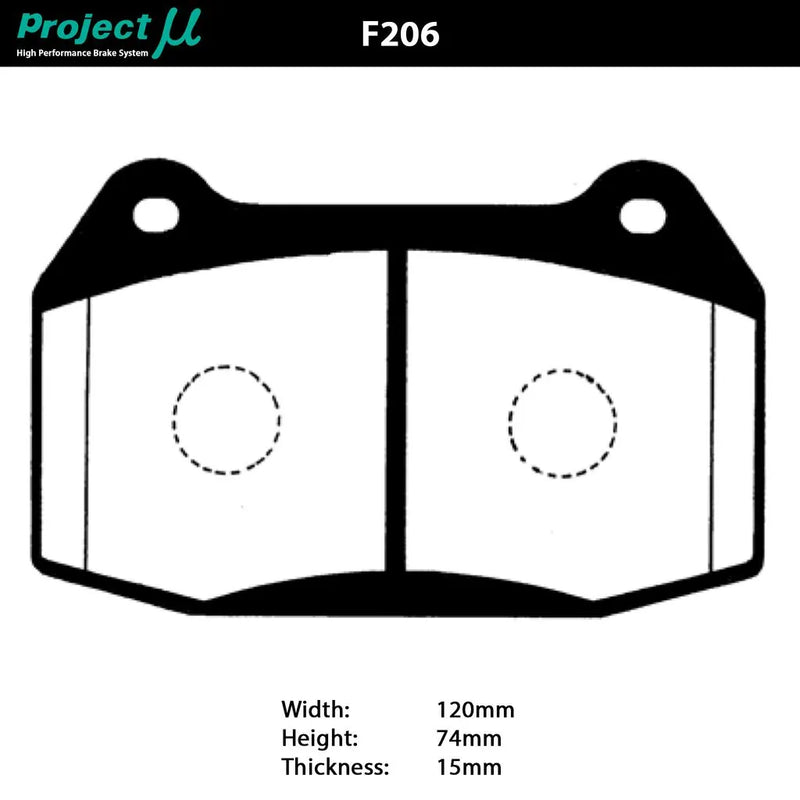 Project Mu NS-EP Front Brake Pads Fits Honda Integra DC5 Type R, Nissan R32/R33/R34 Skyline GTR, C34 Stagea 260RS & Z33 350Z Track Edition (Brembo)