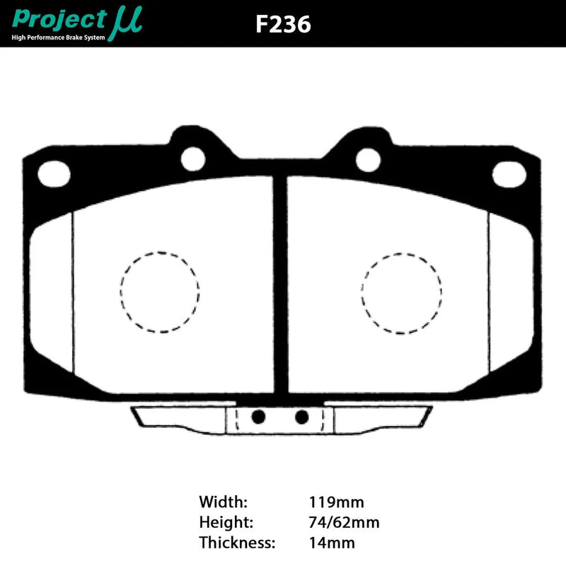 Project MU NS-EP Front Brake Pads Fits Nissan & Subaru (Sumitomo 4 Pot)