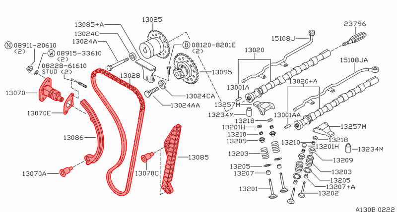 Genuine Nissan Timing Chain Kit Fits Nissan S13/S14/S15 SILVIA, 180SX/200SX, N14/N15 Pulsar & P10/P11 Primera (SR18/SR20)