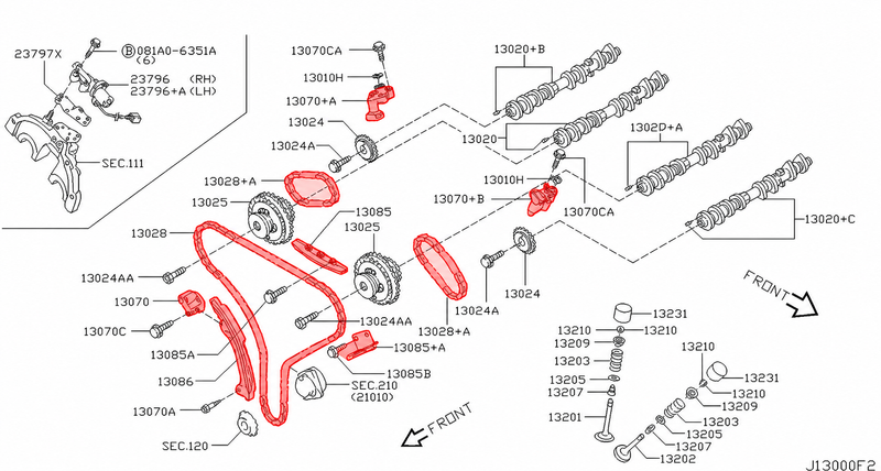 Genuine Nissan Timing Chain Kit Fits Nissan M35 Stagea, V35 Skyline & Z33 350Z Fairlady Z (-01/2007) (VQ35DE)