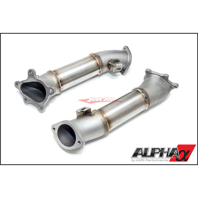AMS Alpha Performance Cast Turbo Downpipes / Dump Pipe Set Fits Nissan GTR R35 2007-
