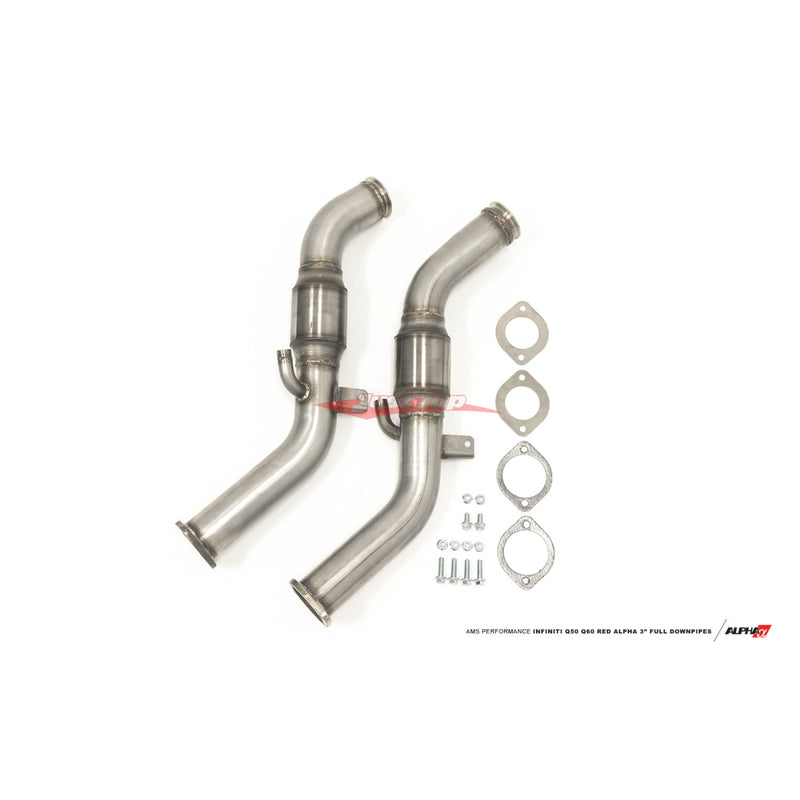 AMS Alpha Performance Full Street Race Down Pipes Fits Infinti Q50/Q60, Nissan Skyline 400R RV37 & Nissan Z RZ34 (VR30DDTT)