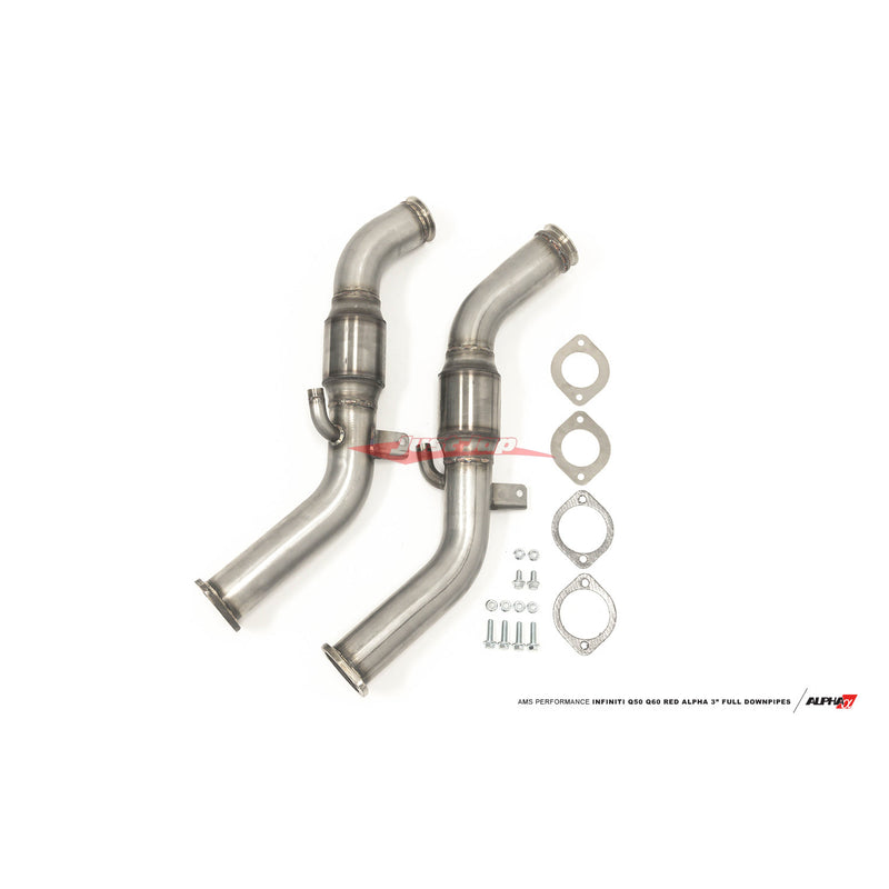 AMS Alpha Performance Full Street Race Downpipe Dump Pipe Set Fits Infinti Q50/Q60, Nissan Skyline 400R RV37 & Nissan Z RZ34 (VR30DDTT)