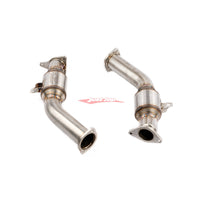 AMS Alpha Performance Street Lower Downpipe Dump Pipe Set (GESI Catalytic Converters) Fits Infinti Q50/Q60, Nissan Skyline 400R RV37 & Nissan Z RZ34 (VR30DDTT)