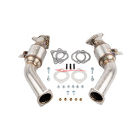 AMS Alpha Performance Street Lower Downpipe Dump Pipe Set (GESI Catalytic Converters) Fits Infinti Q50/Q60, Nissan Skyline 400R RV37 & Nissan Z RZ34 (VR30DDTT)