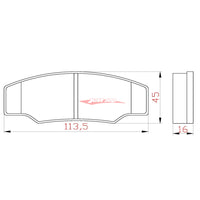 ATTKD Sports Compound Brake Pads - ATTKD Small 6 & 4 Piston Rear Brake Caliper (Blue)