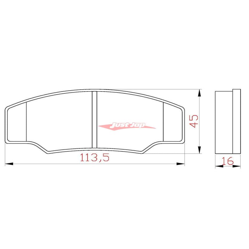 ATTKD Sports Compound Brake Pads - ATTKD Small 6 & 4 Piston Rear Brake Caliper (Blue)