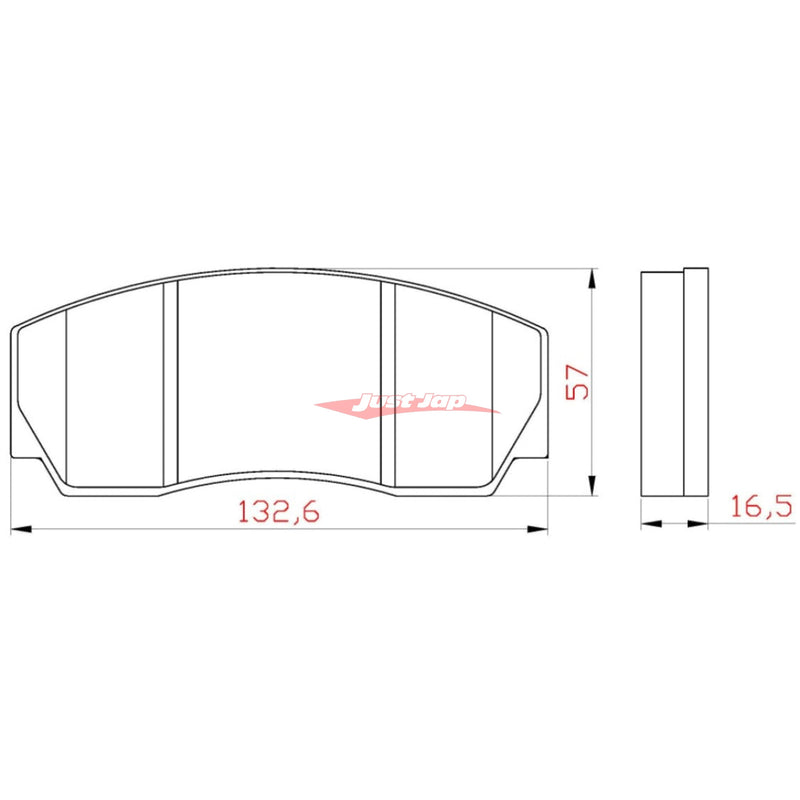 ATTKD Track Compound Brake Pads - ATTKD 6 & 4 Piston Front & Big 6 Pot Rear Brake Caliper (Red)