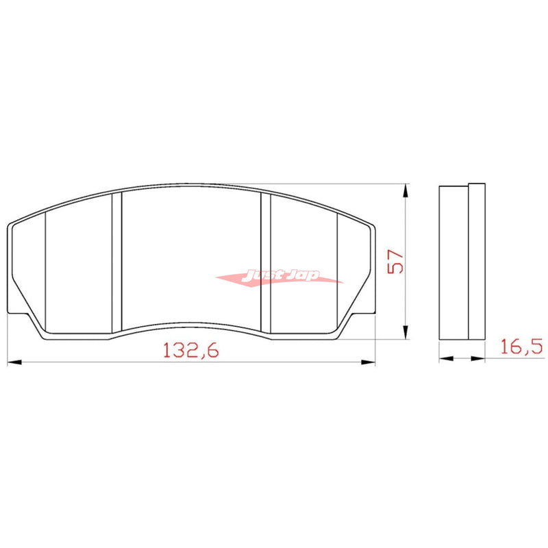ATTKD Track Compound Brake Pads - ATTKD 6 & 4 Piston Front & Big 6 Pot Rear Brake Caliper (Red)