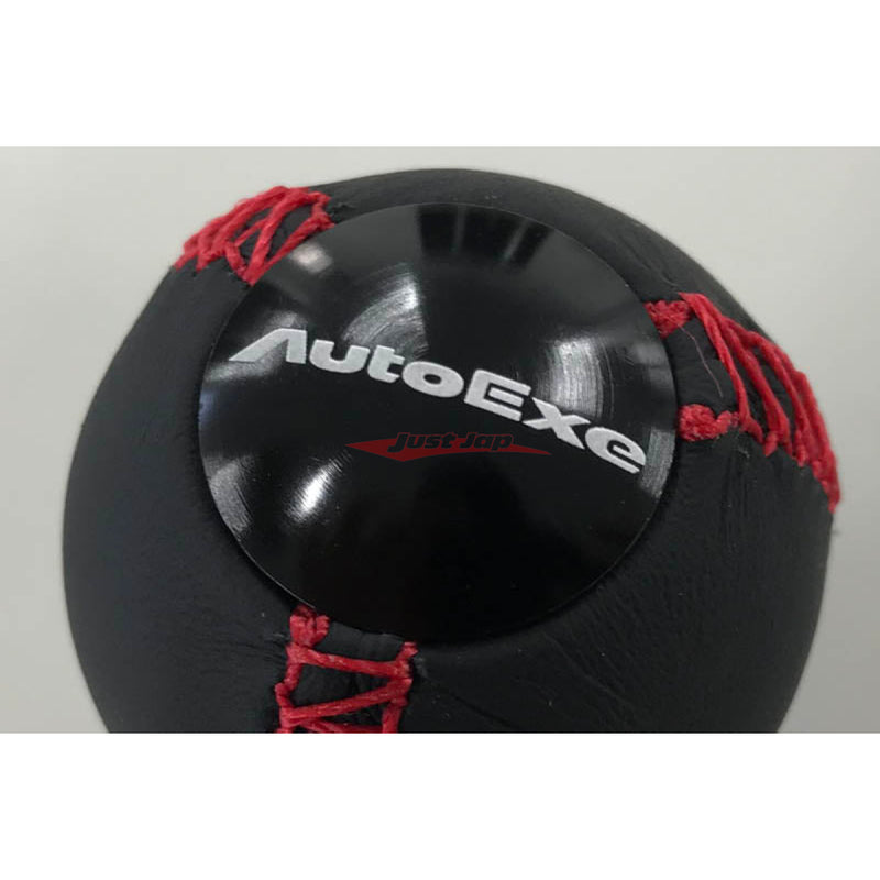 AutoExe Genuine Leather Gear Shift Knob - Black Stitch Manual Transmission (M10 x 1.25)