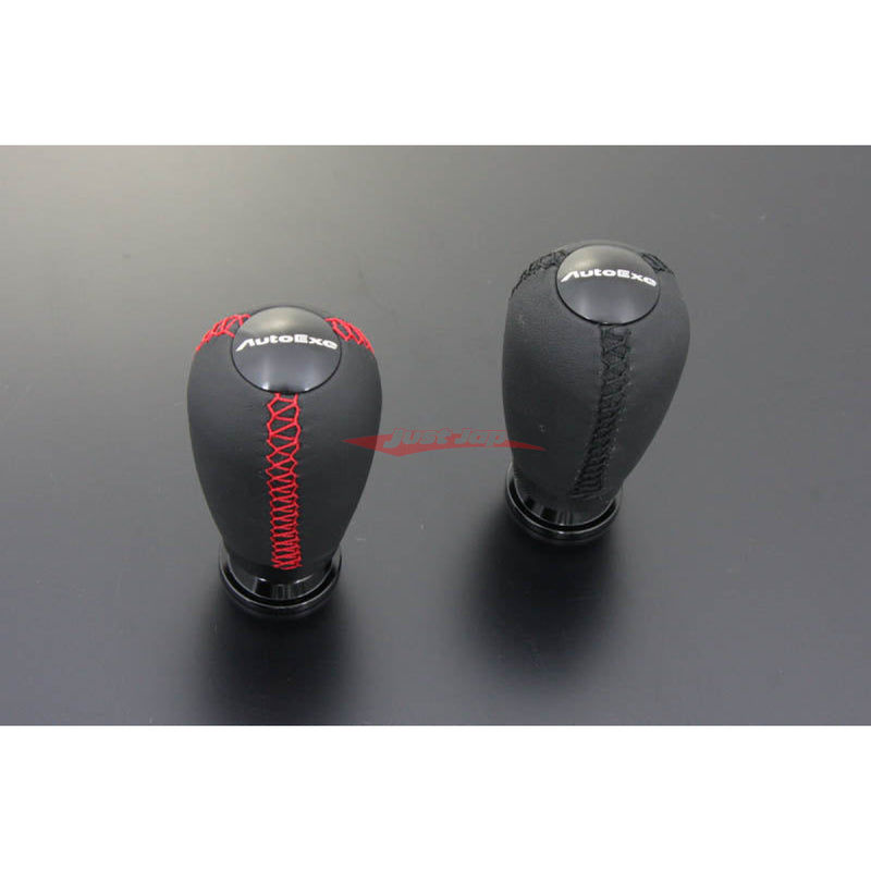 AutoExe Genuine Leather Gear Shift Knob - Black Stitch Manual Transmission (M10 x 1.25)