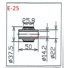 BC Racing Rear Lower Base Mount Bushing (Hardened Rubber) 50mm x 37.35mm x 14.2mm Fits Ford Falcon BA-FG Sedan, Toyota Cressida MX83/JZX81 & Mini Countryman U25 AWD