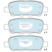 Bendix Standard Rear Brake Pads fits Nissan Z33 350Z & V35/V36 Skyline & C34 Stagea Ser.2 (8/98-) & Crossover (J50)