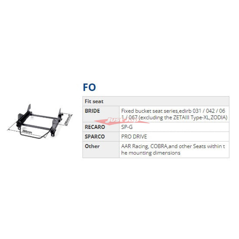 Bride FO Seat Base & Rails (L/H) Fits Toyota GT86/GR86 & Subaru BRZ