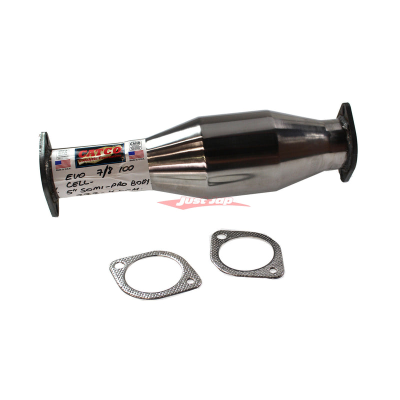 Catco 3" 100 Cell 5" Body High Flow Metal Catalytic Converter Fits Mitsubishi Evolution 7/8 (CT9A)