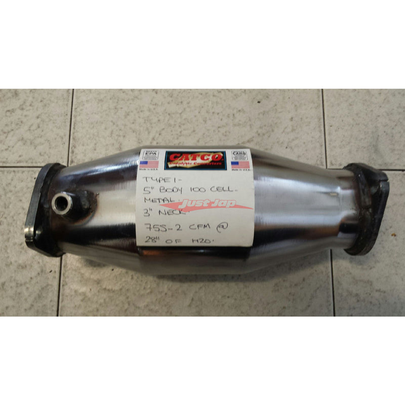Catco 3" 100 Cell 5" Body High Flow Metal Catalytic Converter Fits Nissan C33 / A31 / S13 / Z32 / R32 / R33 / R34 GTR / C34 /N14