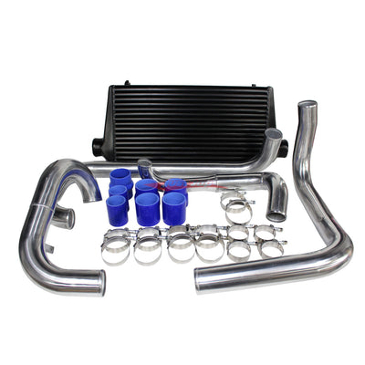 Cooling Pro Intercooler Kit fits Holden VL Commodore Turbo Bar & Plate 76mm Black + Piping Kit (Polished)