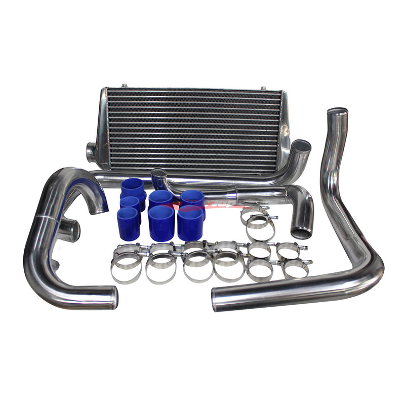 Cooling Pro Intercooler Kit fits Holden VL Commodore Turbo Tube & Fin 90mm + Piping Kit (Polished)