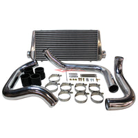 Cooling Pro Intercooler Kit Fits Nissan R32/R33 Skyline & C34 Stagea RB25DET Tube & Fin 90mm + Piping Kit (Polished)