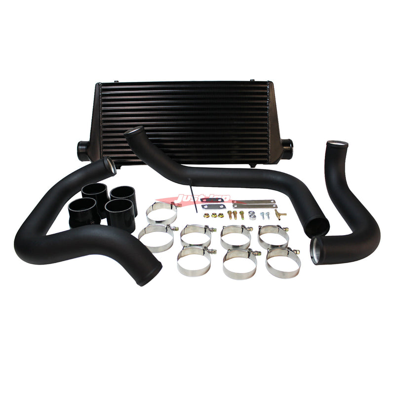 Cooling Pro Intercooler Kit Fits Nissan R33/R34 Skyline & C34 Stagea RB25DET Bar & Plate 76mm Black + Piping Kit (Black)