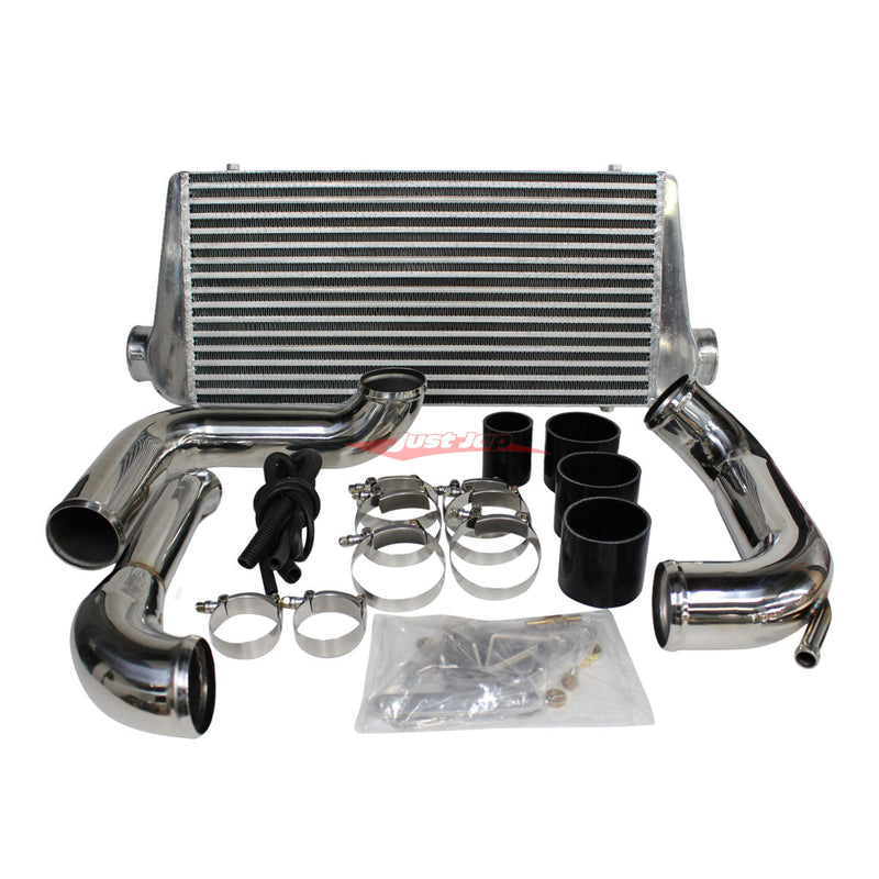 Cooling Pro Intercooler Kit Fits Nissan S13 Silvia & 180SX SR20DET Bar & Plate 100mm + Piping Kit (Polished)
