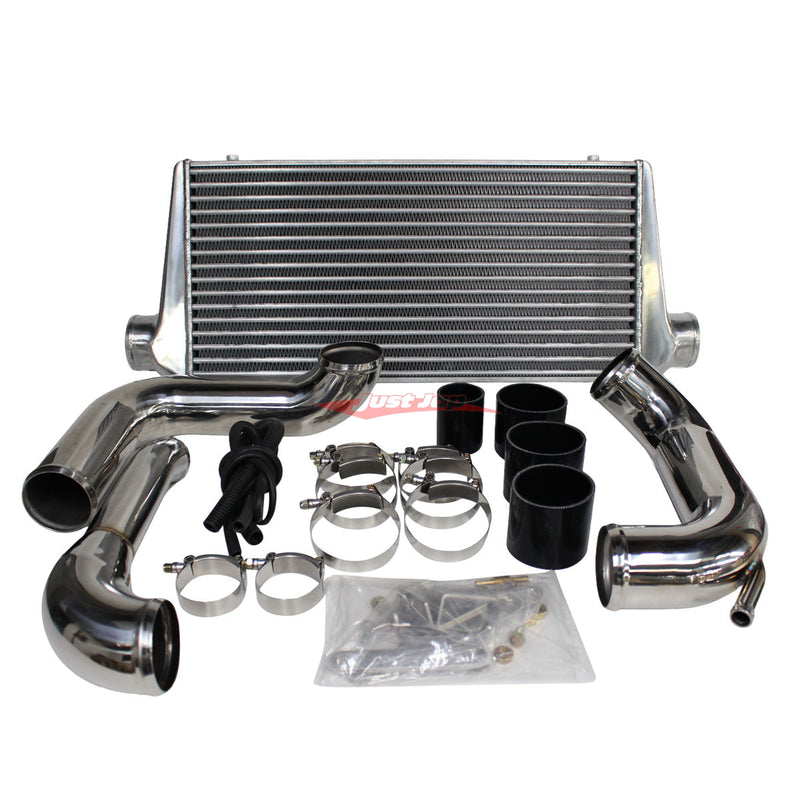 Cooling Pro Intercooler Kit Fits Nissan S13 Silvia & 180SX SR20DET Tube & Fin 76mm + Piping Kit (Polished)