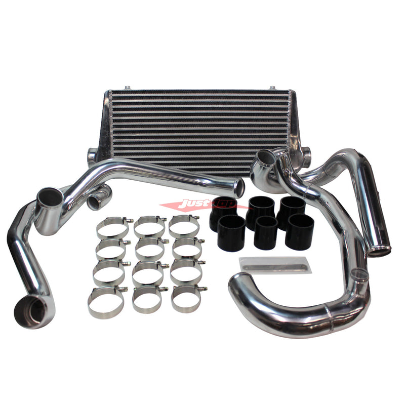 Cooling Pro Intercooler Kit Fits Subaru GC8 Impreza WRX EJ20 Bar & Plate 100mm + Piping Kit (Polished)