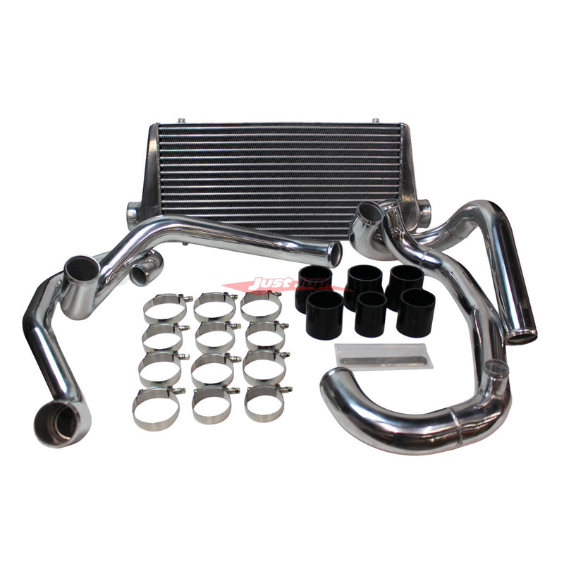 Cooling Pro Intercooler Kit Fits Subaru GC8 Impreza WRX EJ20 Tube & Fin 90mm + Piping Kit (Polished)