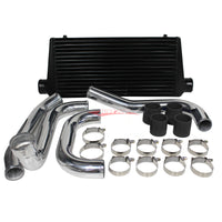 Cooling Pro Intercooler Kit Fits Toyota JZZ30 Soarer & JZA80 Supra 1JZ-GTE / 2JZ-GTE (Non VVTi) Bar & Plate 76mm Black + Piping Kit (Aluminium)