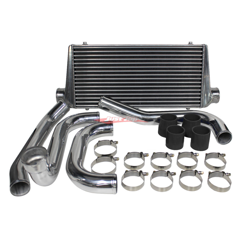Cooling Pro Intercooler Kit Fits Toyota JZZ30 Soarer & JZA80 Supra 1JZ-GTE / 2JZ-GTE (Non VVTi) Tube & Fin 76mm + Piping Kit (Aluminium)