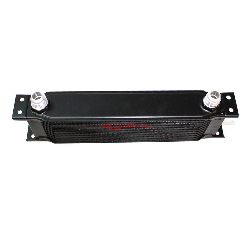 Cooling Pro Oil Cooler - 11 Row Heavy Weight Black -10 Outlets (285x80 Core Size)